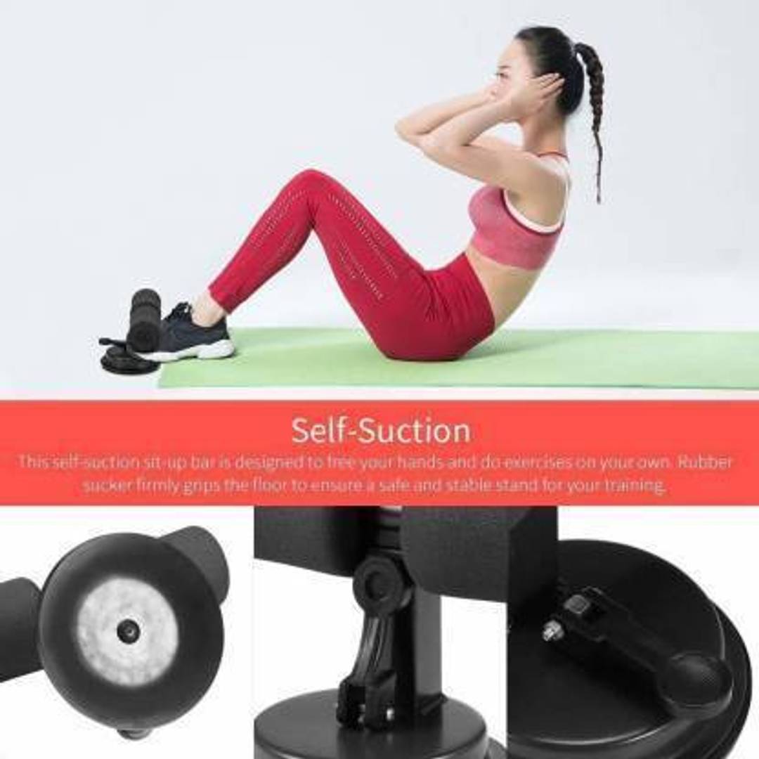 Situp Bar Adjustable Self Sit-Up Exercise Equipment with Comfortable Sponge, Black Sit-up Barnbsp;nbsp;(Black)