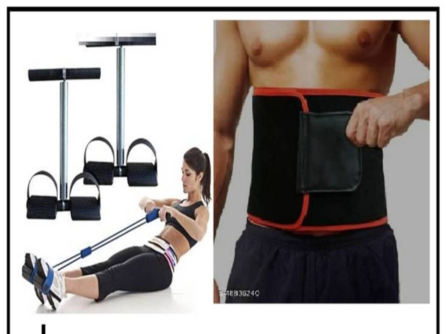 COMBO 1 TUMMY TRIMMER and SWEAT BELT Exerciser Fat Burner for Men and Women Ab Exerciser