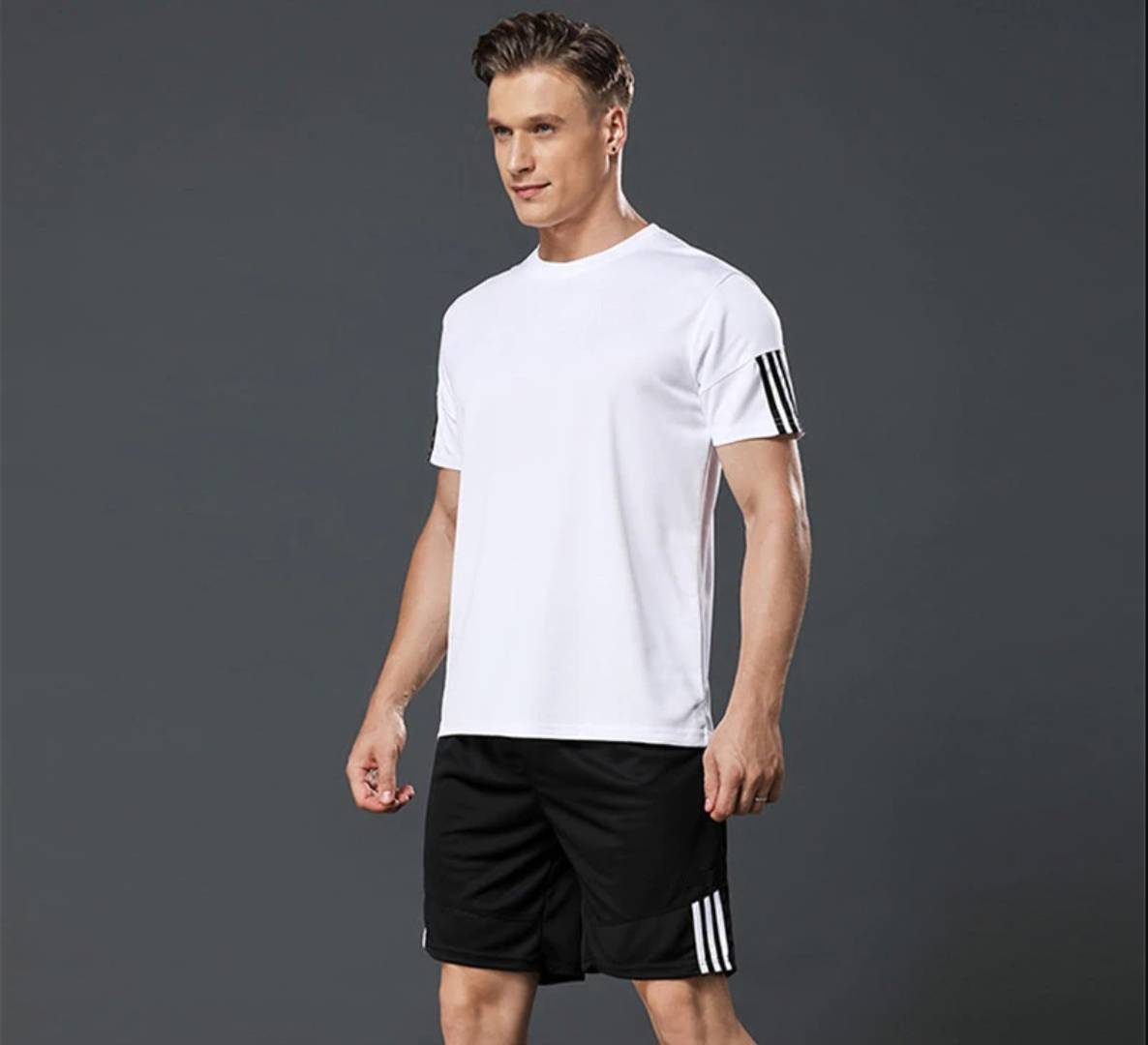 Men's Multicolored Sports T Shirt  Shorts Set