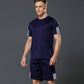 Men's Sports T Shirt  Shorts Set - Navy Blue